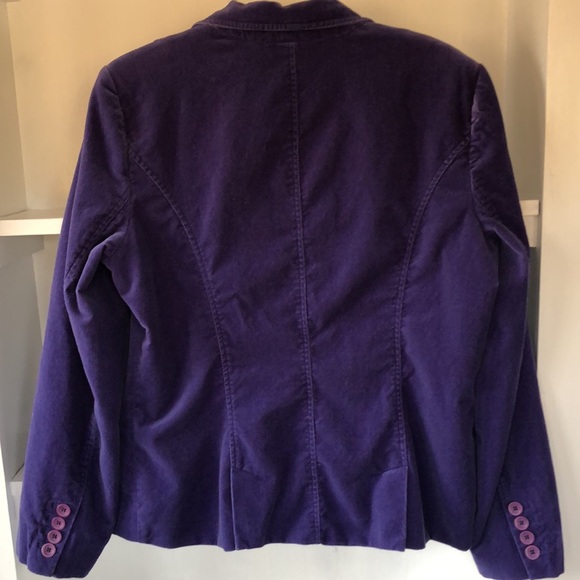 Liz Claiborne Purple Velvet Blazer Jacket Coat Career Business Size 16 - Picture 9 of 16